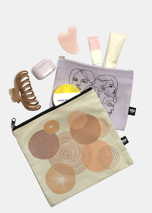 A+ Large Canvas Bag - Natural Circles