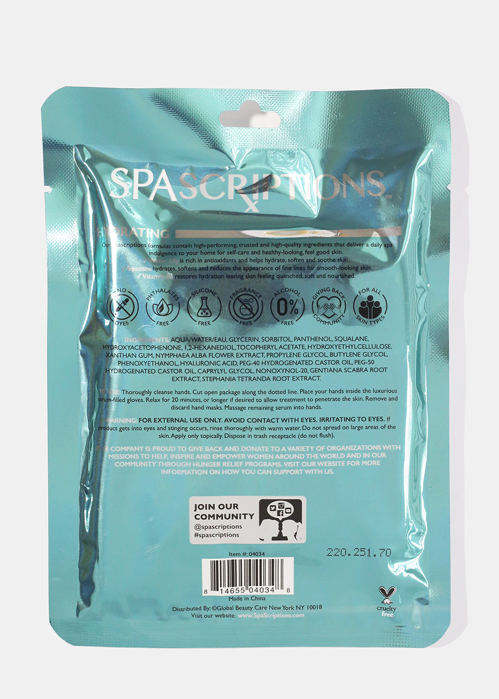 Hydrating Hand Mask- 1 Pack