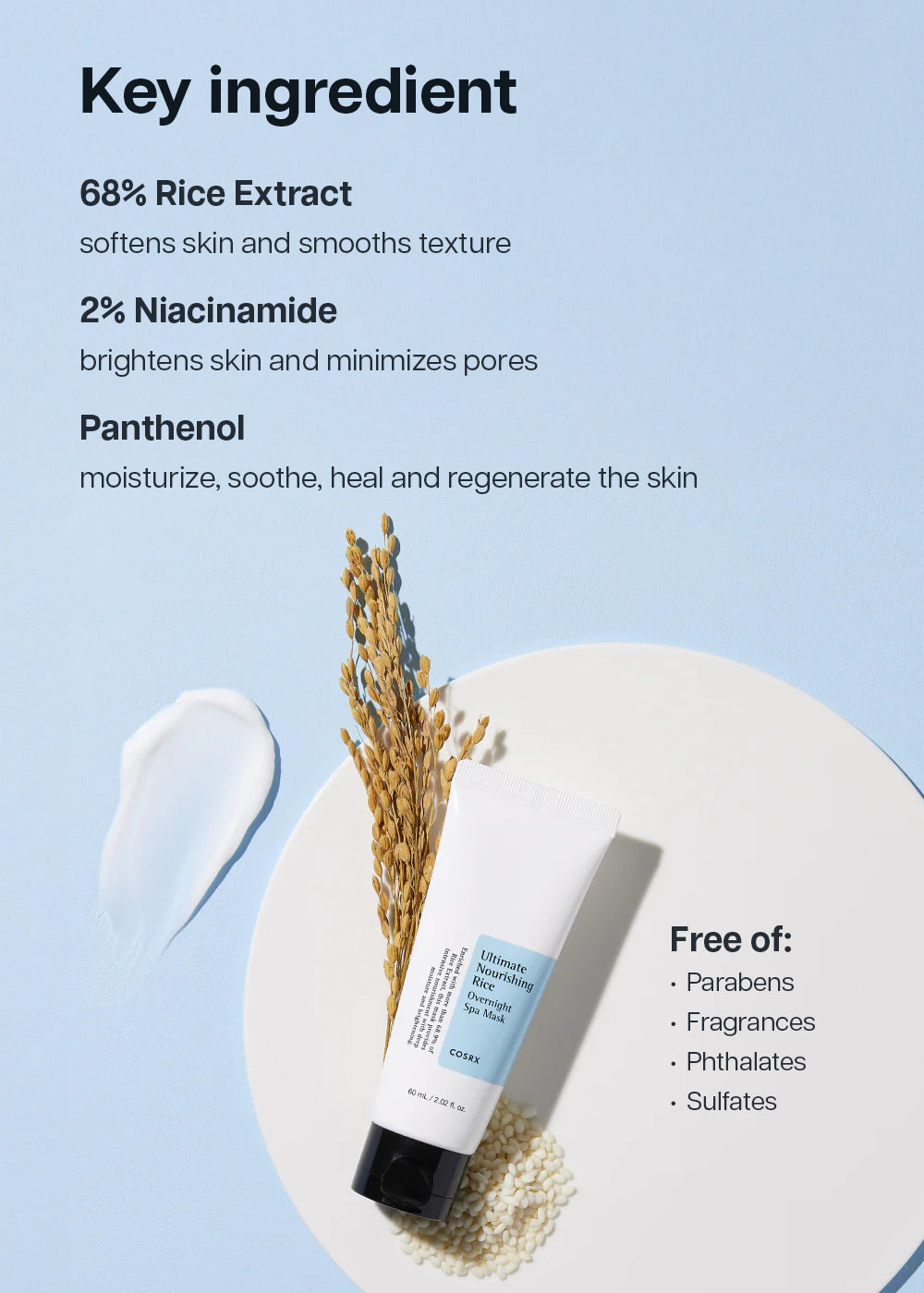COSRX Ultimate Nourishing Rice Overnight Spa Mask 60ml