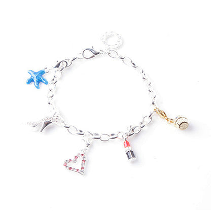Silver Pink Italic Initial Z Dangle Charm