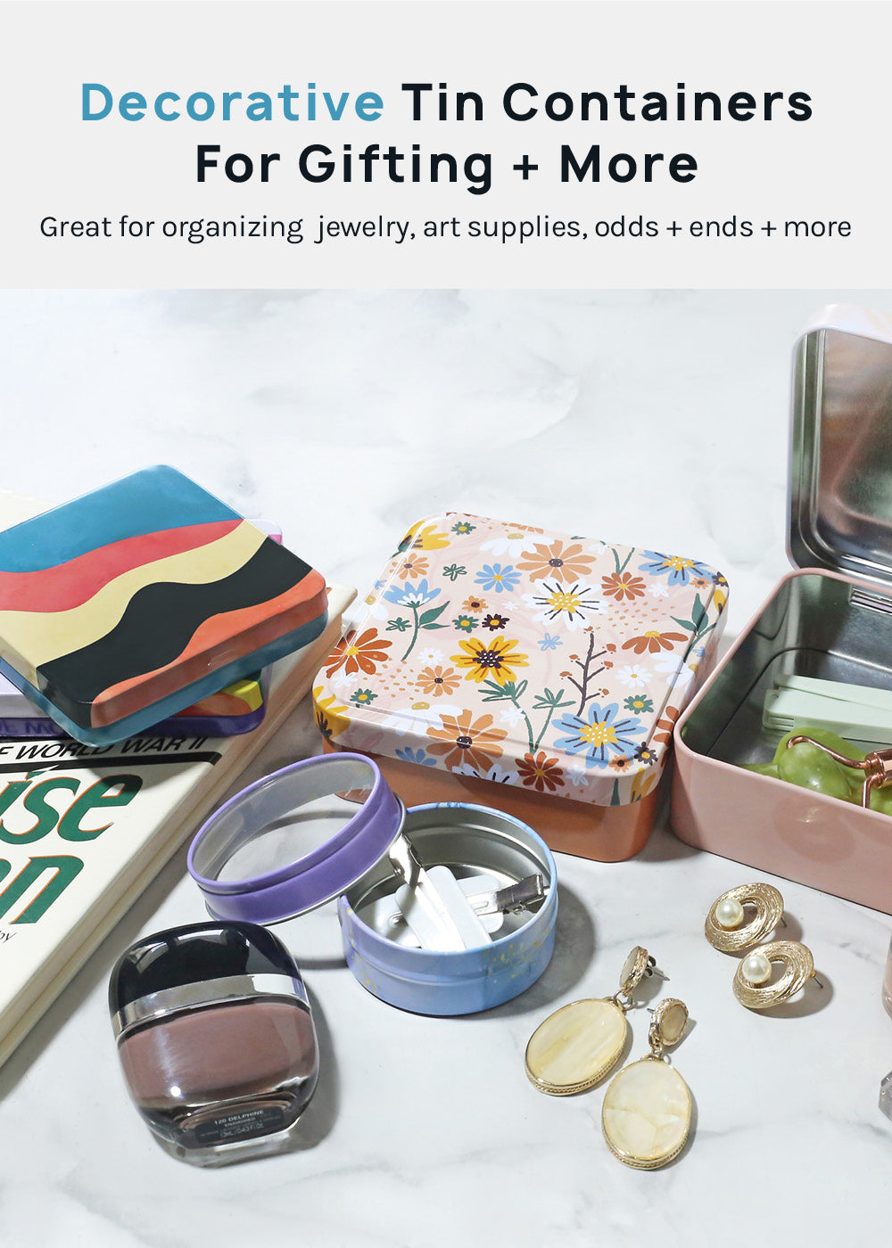 Decorative Tin Boxes Medium Square