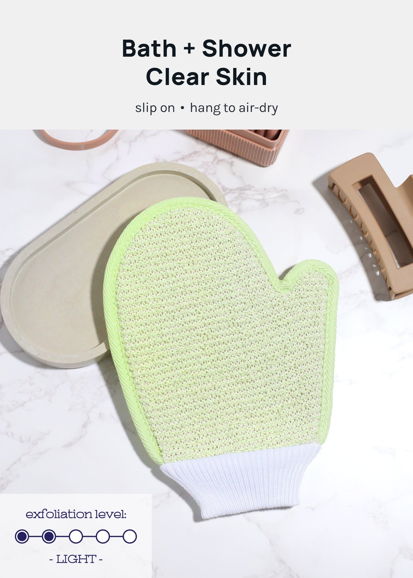 AOA Dual Exfoliating + Washcloth Mitt