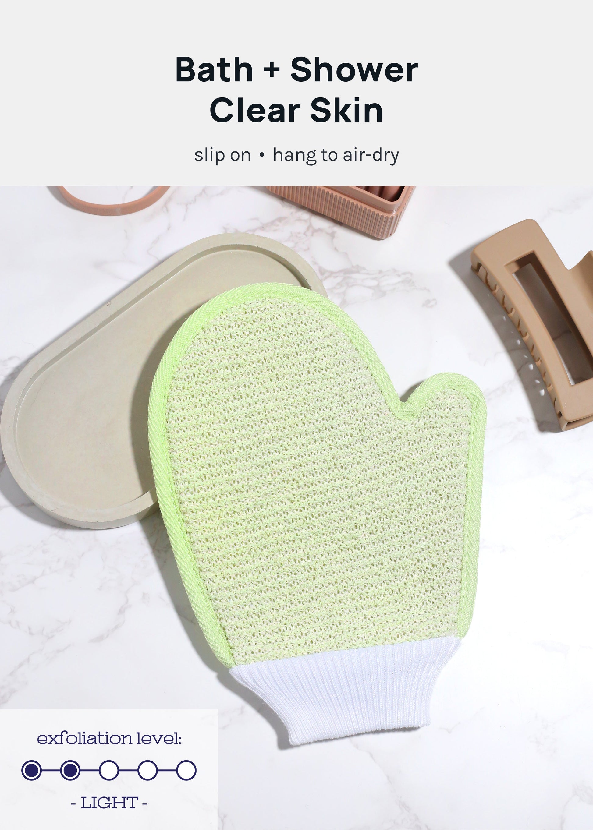AOA Dual Exfoliating + Washcloth Mitt