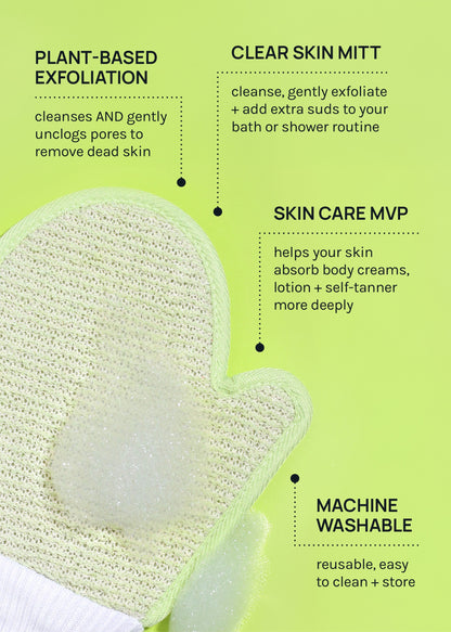 AOA Dual Exfoliating + Washcloth Mitt