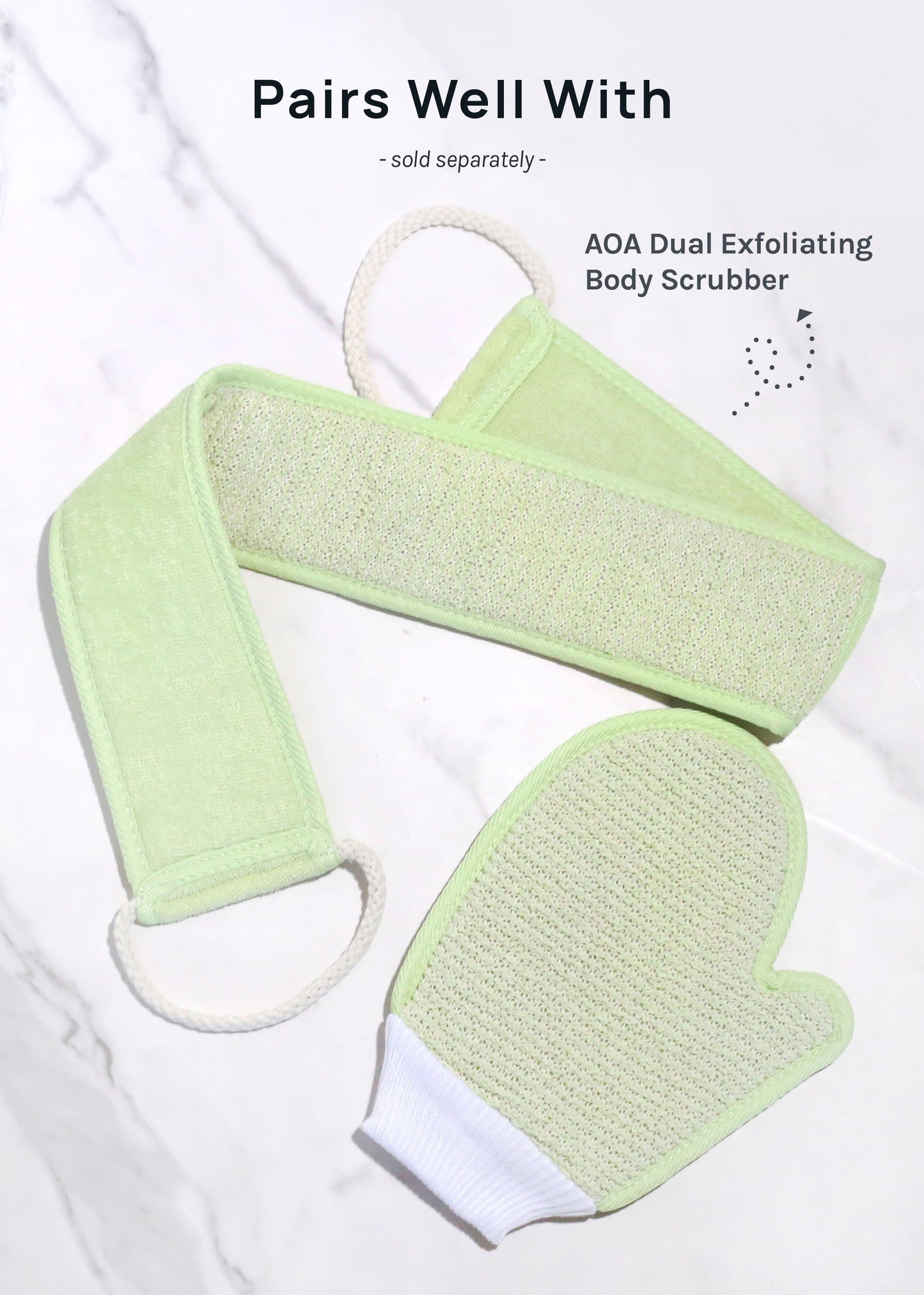 AOA Dual Exfoliating + Washcloth Mitt