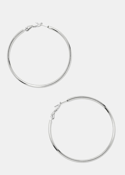 50-MM Metal Hoop Earrings