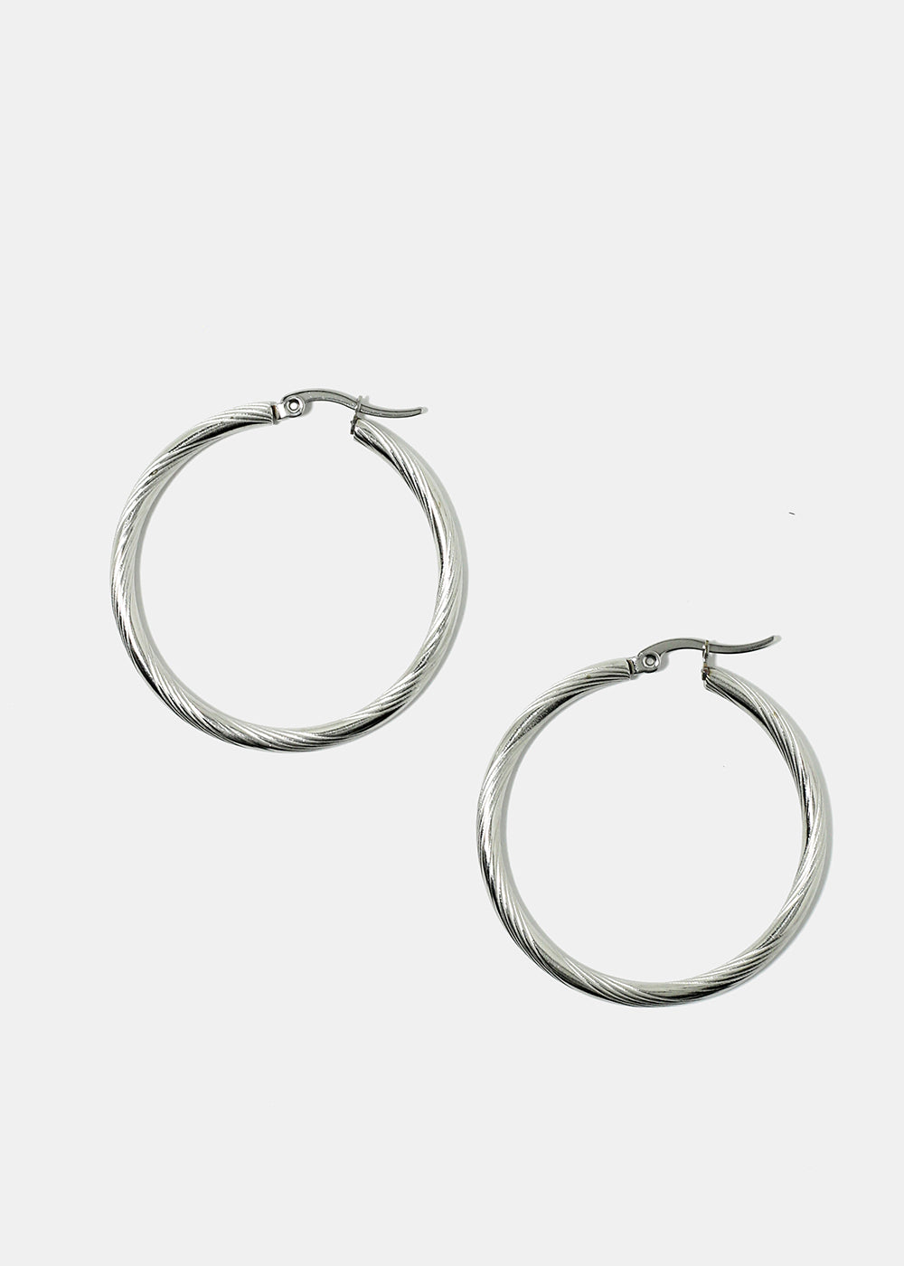 Medium Size Textured Hoop Earrings