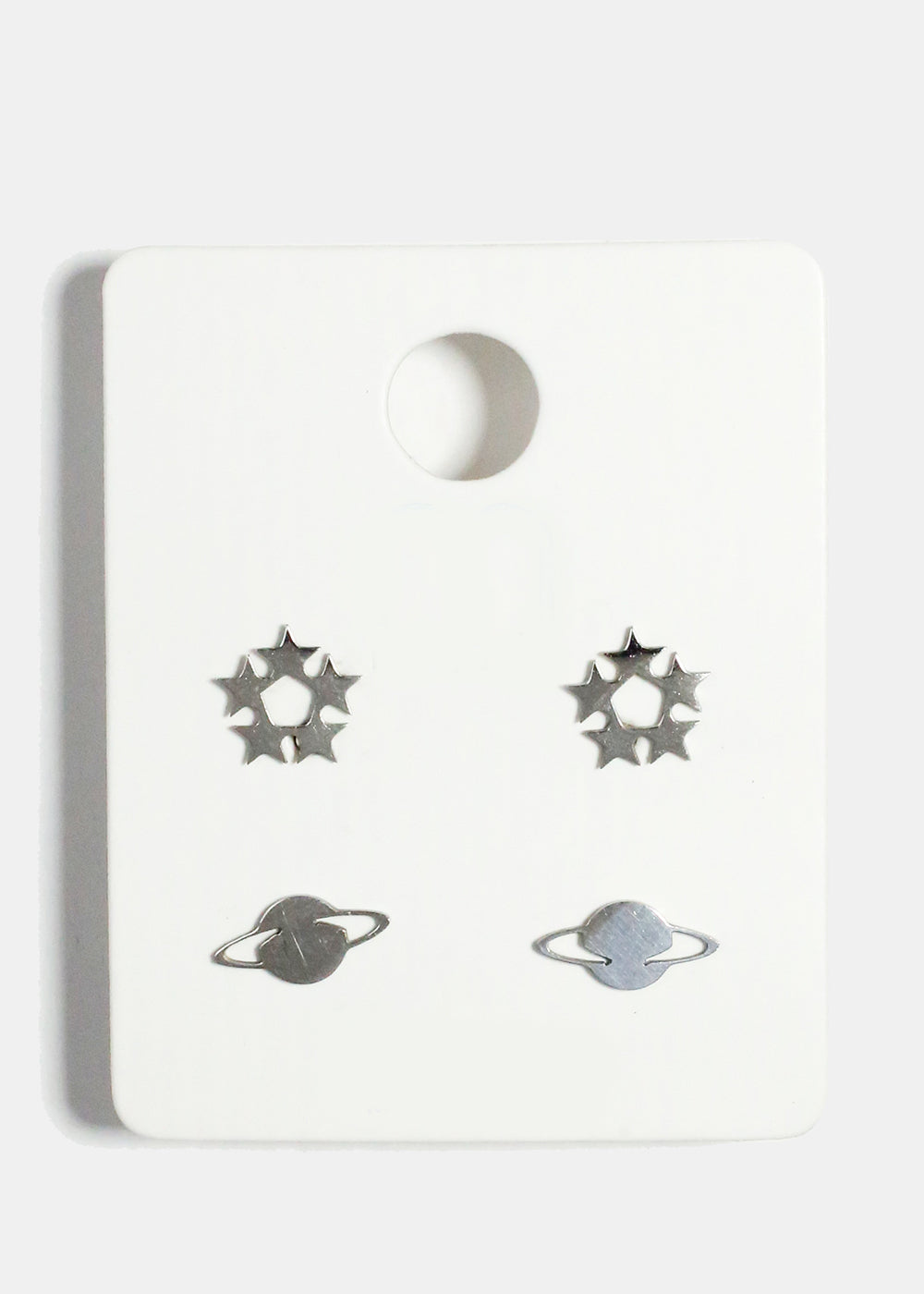 2-Pair Star & Planet Stud Earrings