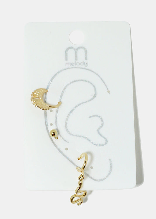 3-Piece Snake & Cuff Earrings