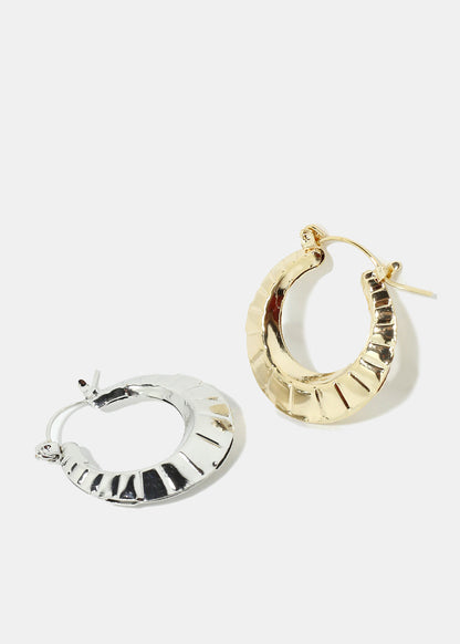Textured Open Hoop Earrings