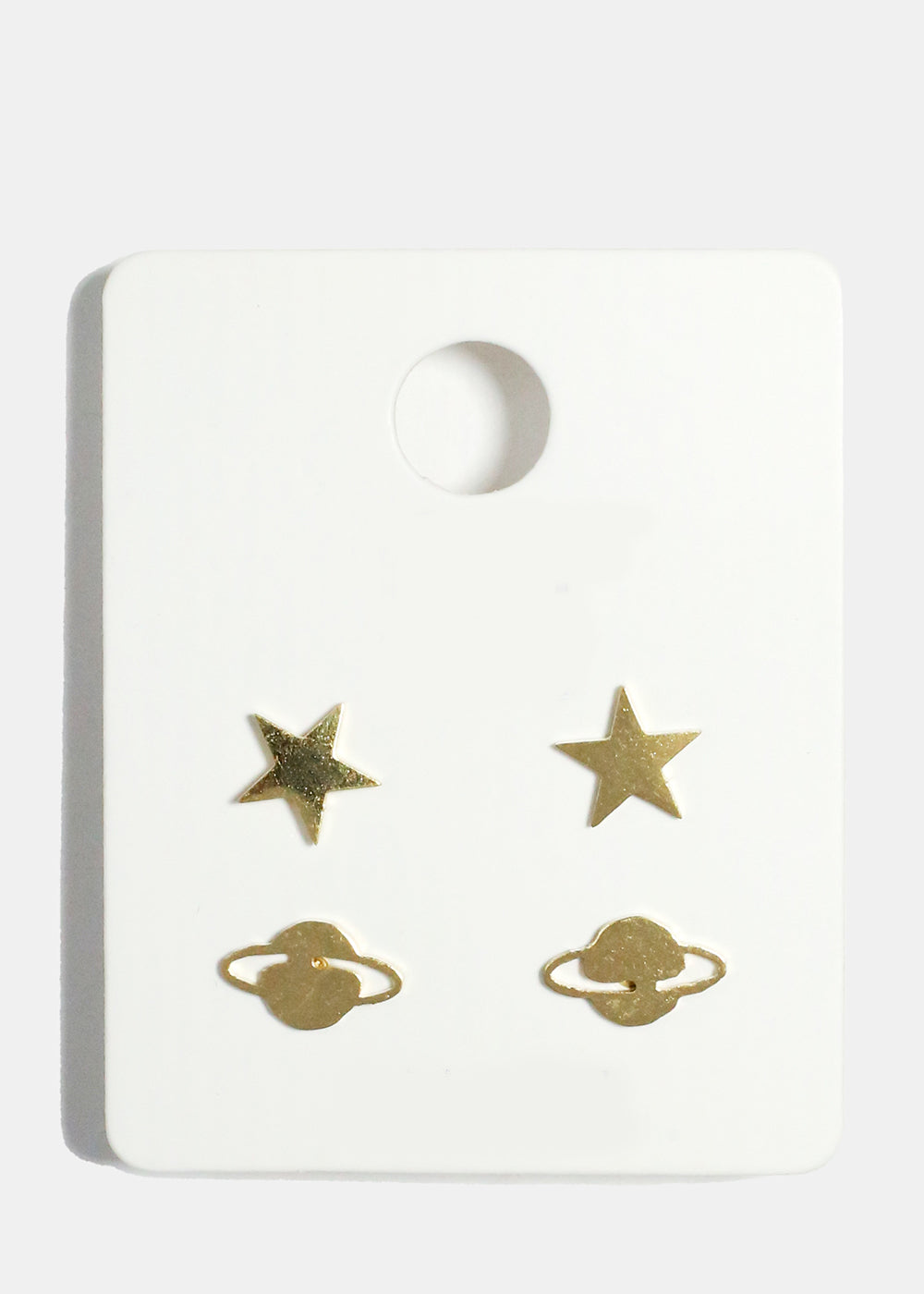 Planet and Stars Stud Earrings Set