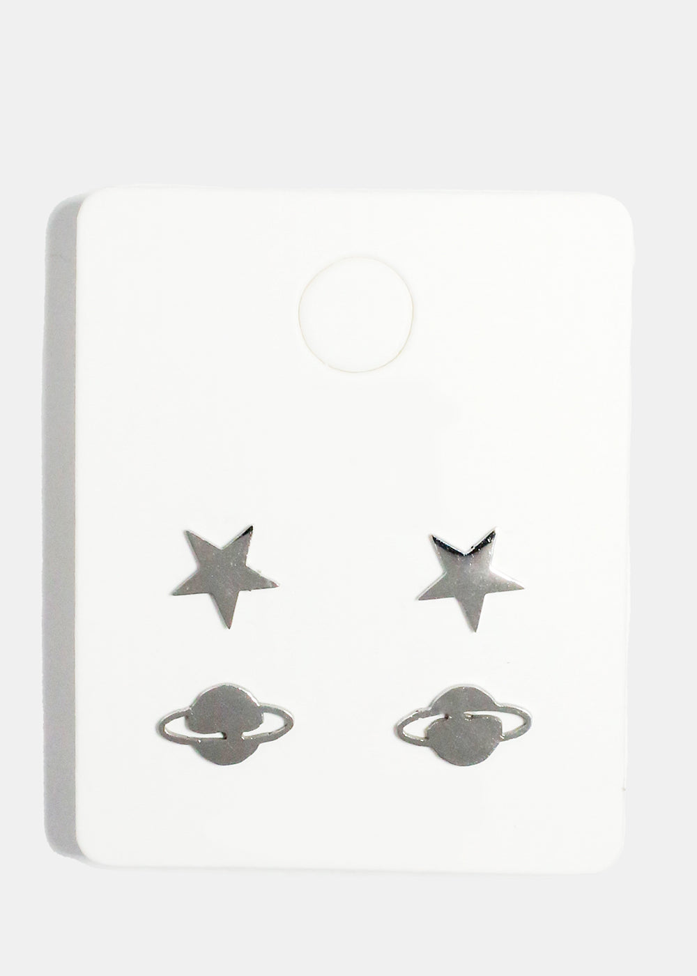 Planet and Stars Stud Earrings Set