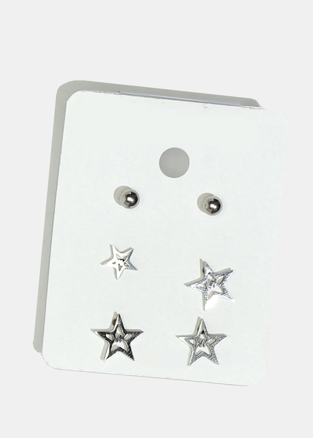 3-Pair Star Stud Earrings