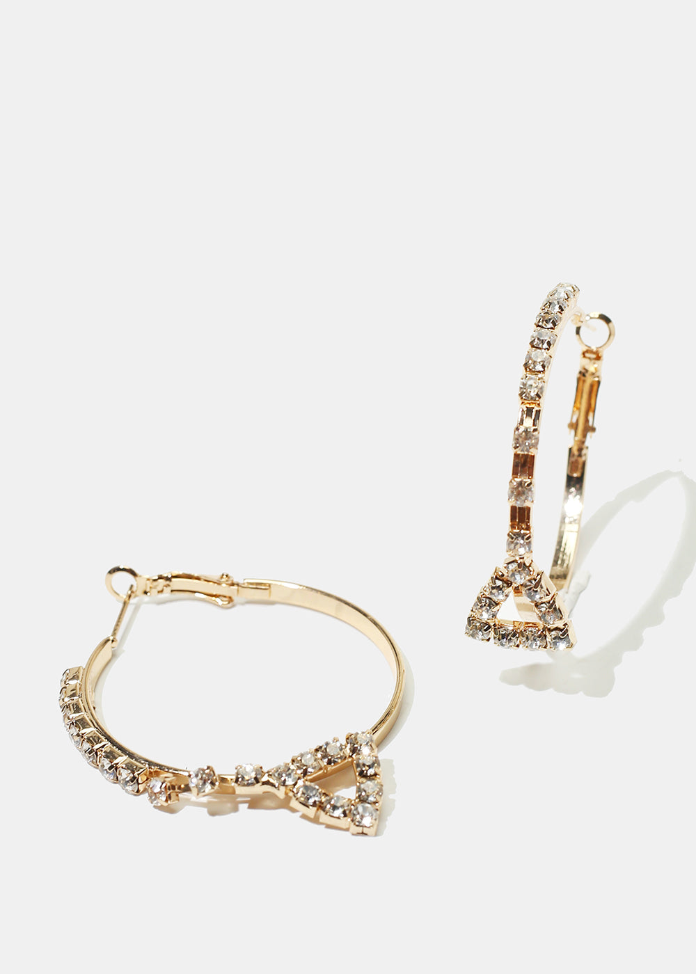 Rhinestone Triangle & Hoop Earrings