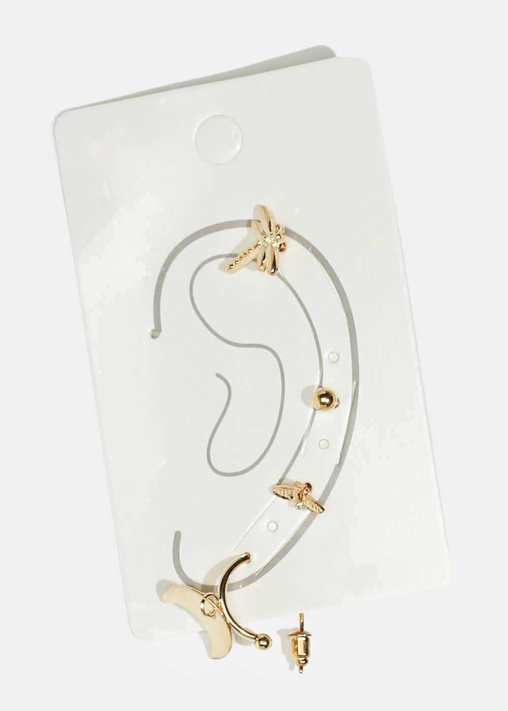 4-Piece Insect & Moon Earrings