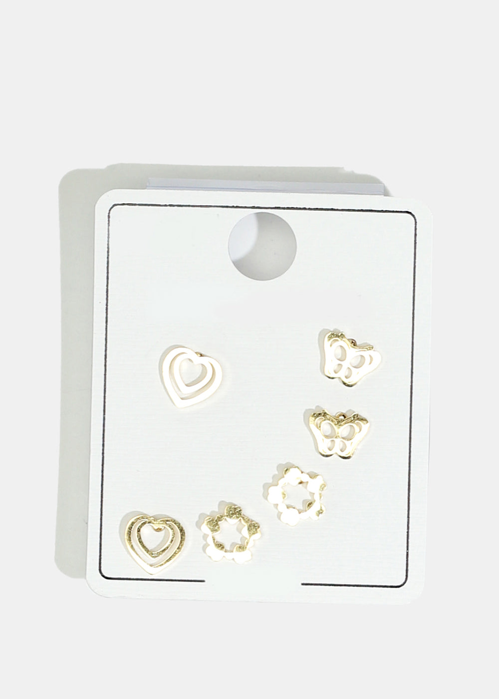 Butterfly & Heart Stud Earrings