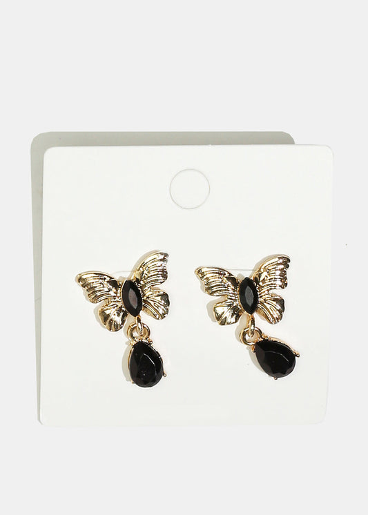 Butterfly & Enamel Dangle Earrings