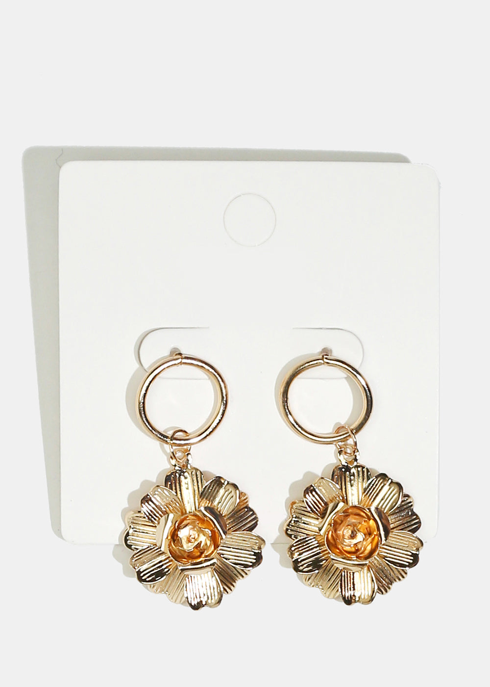 Metal Flower Dangle Earrings