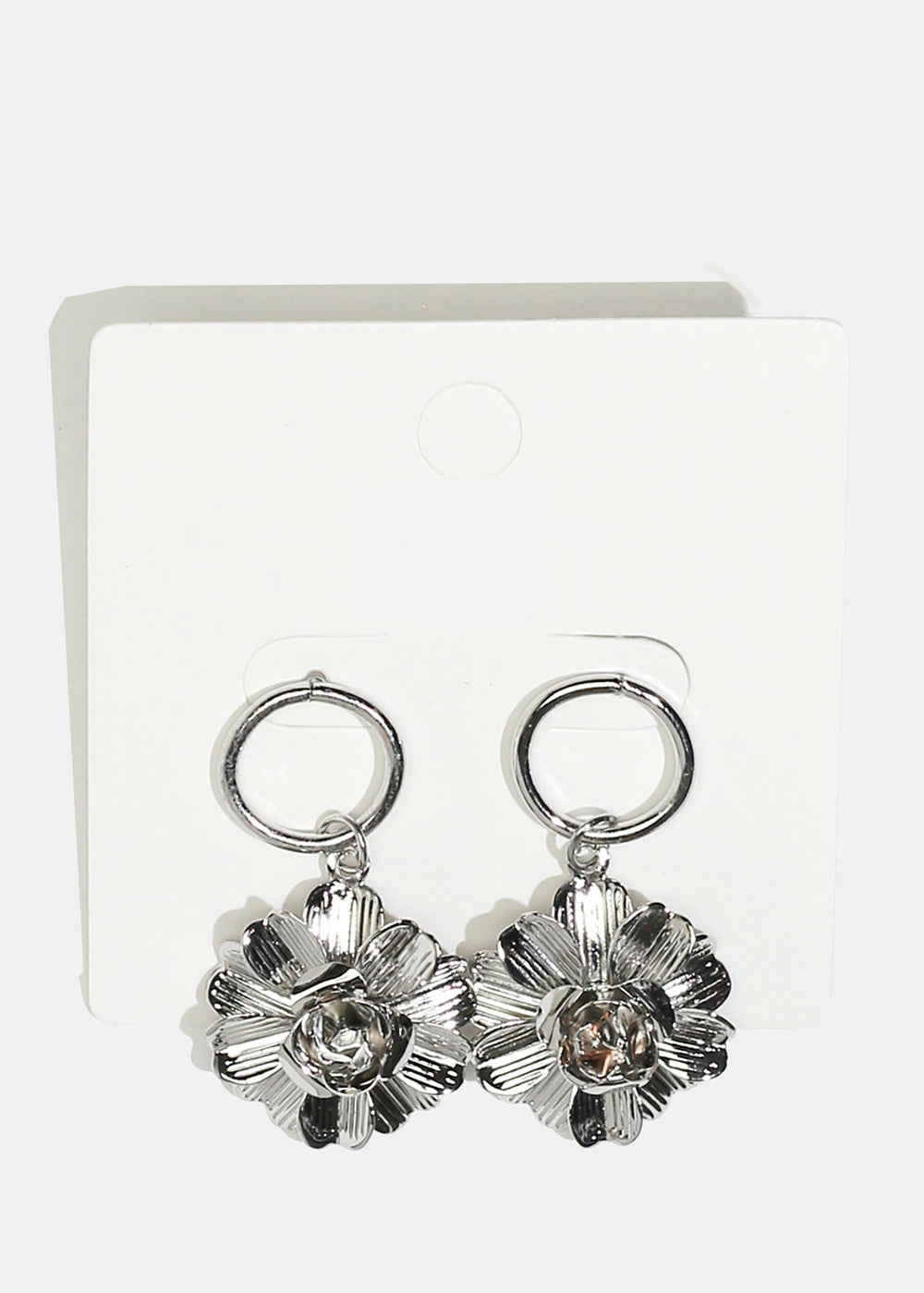 Metal Flower Dangle Earrings