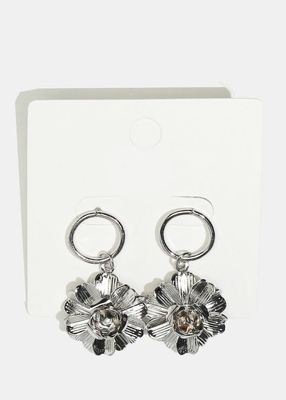 Metal Flower Dangle Earrings