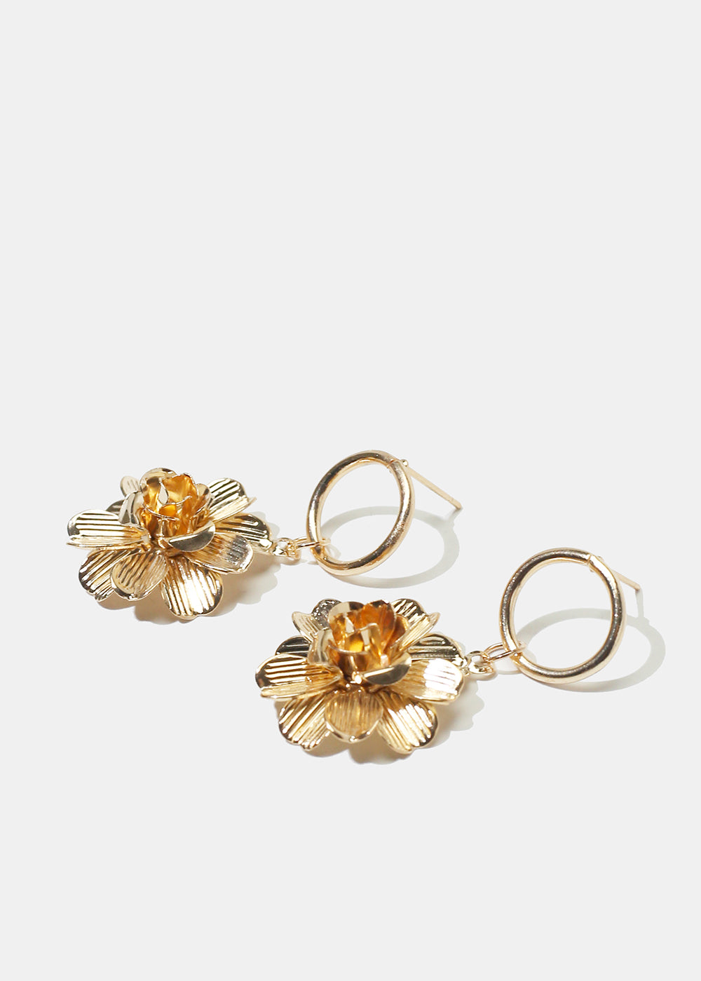 Metal Flower Dangle Earrings