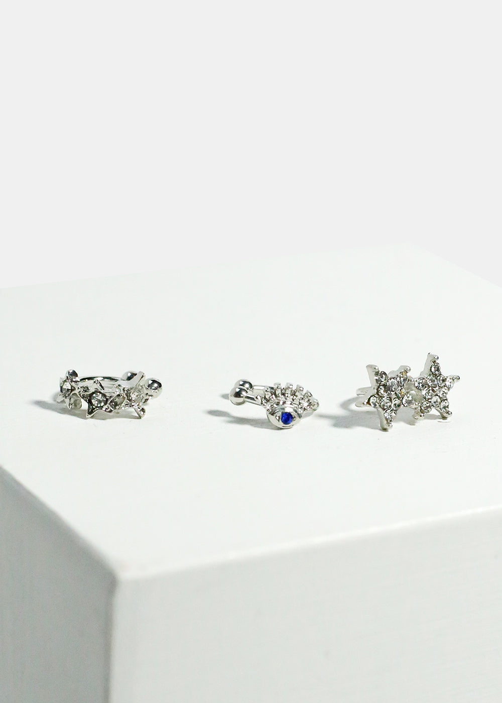 3-Piece Star & Eye Cuff Earrings