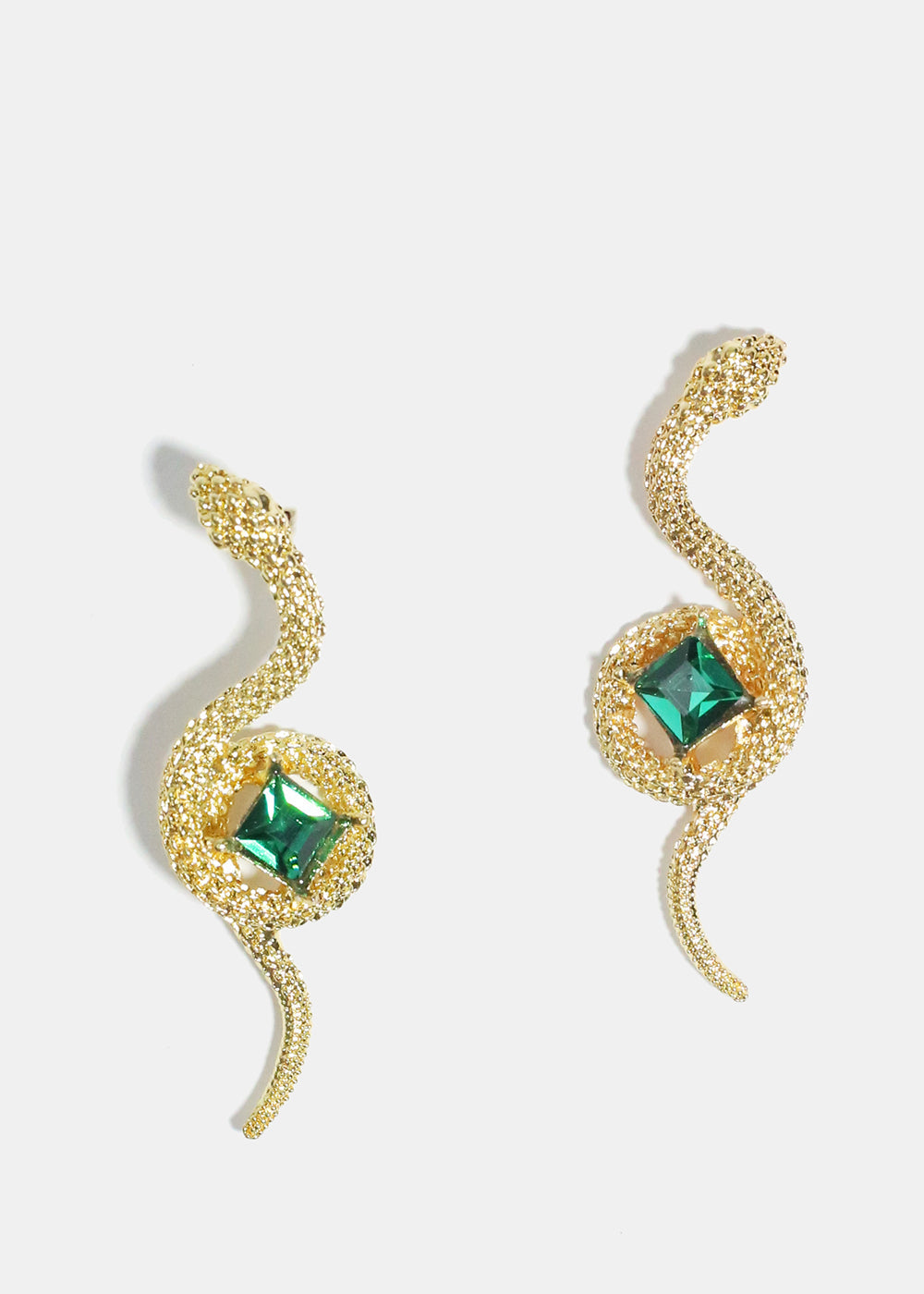 Gemstone in Snake Earrings
