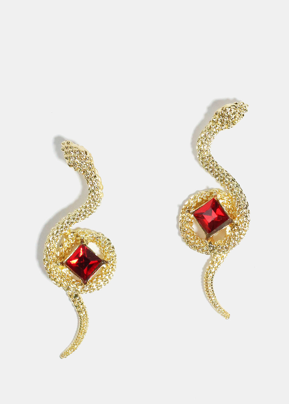 Gemstone in Snake Earrings