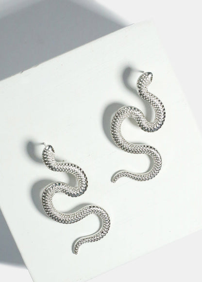 Textured Snake Earrings