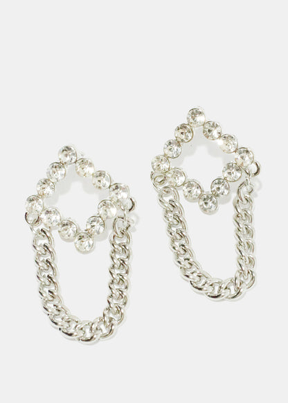 Square with Chain Earrings