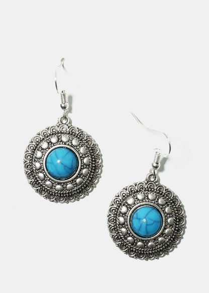 Circle Turquoise Earrings