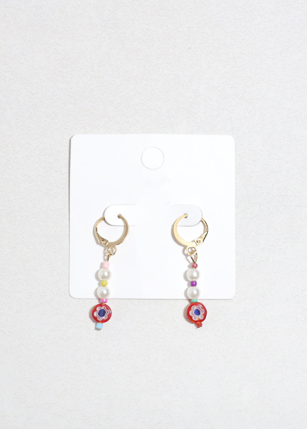 Colorful Pearl & Bead Dangle Earrings