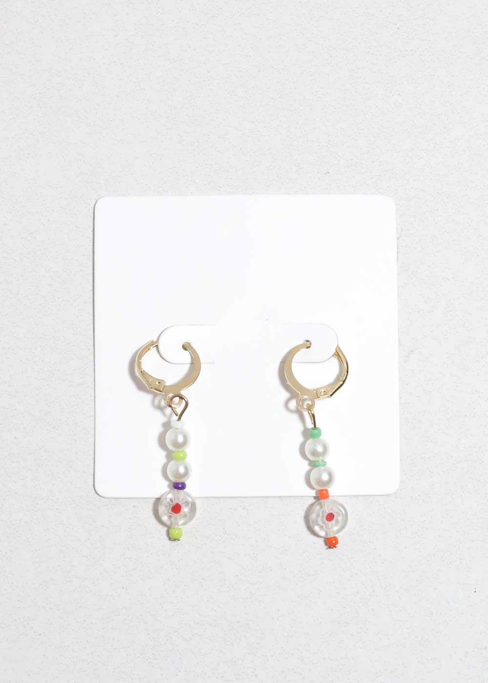 Colorful Pearl & Bead Dangle Earrings