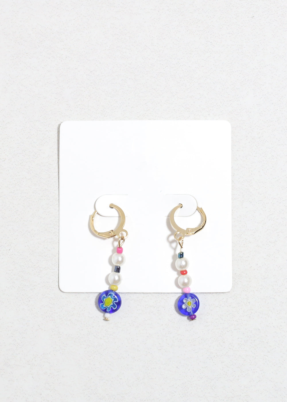 Colorful Pearl & Bead Dangle Earrings