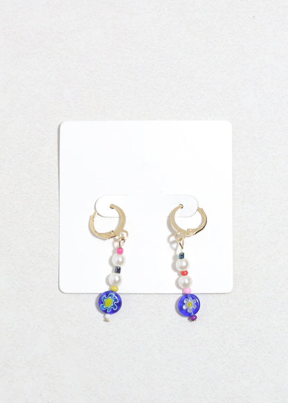 Colorful Pearl & Bead Dangle Earrings