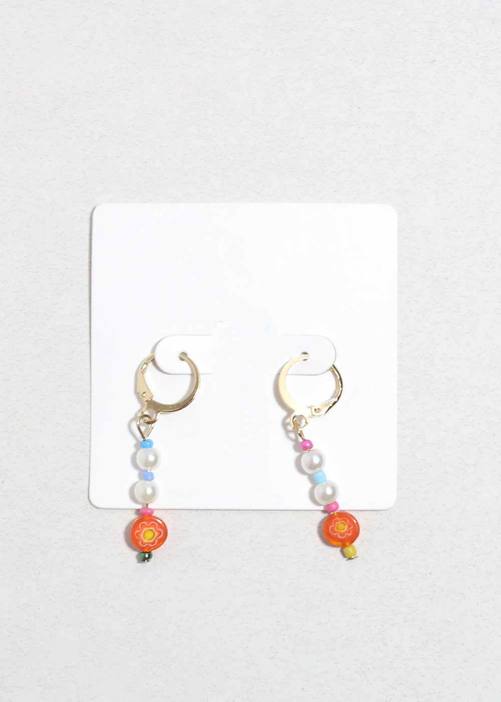 Colorful Pearl & Bead Dangle Earrings