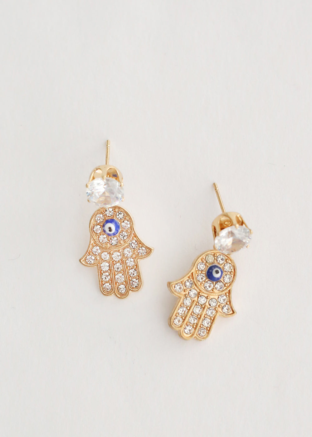 Hamsa Hand & Cross Earring