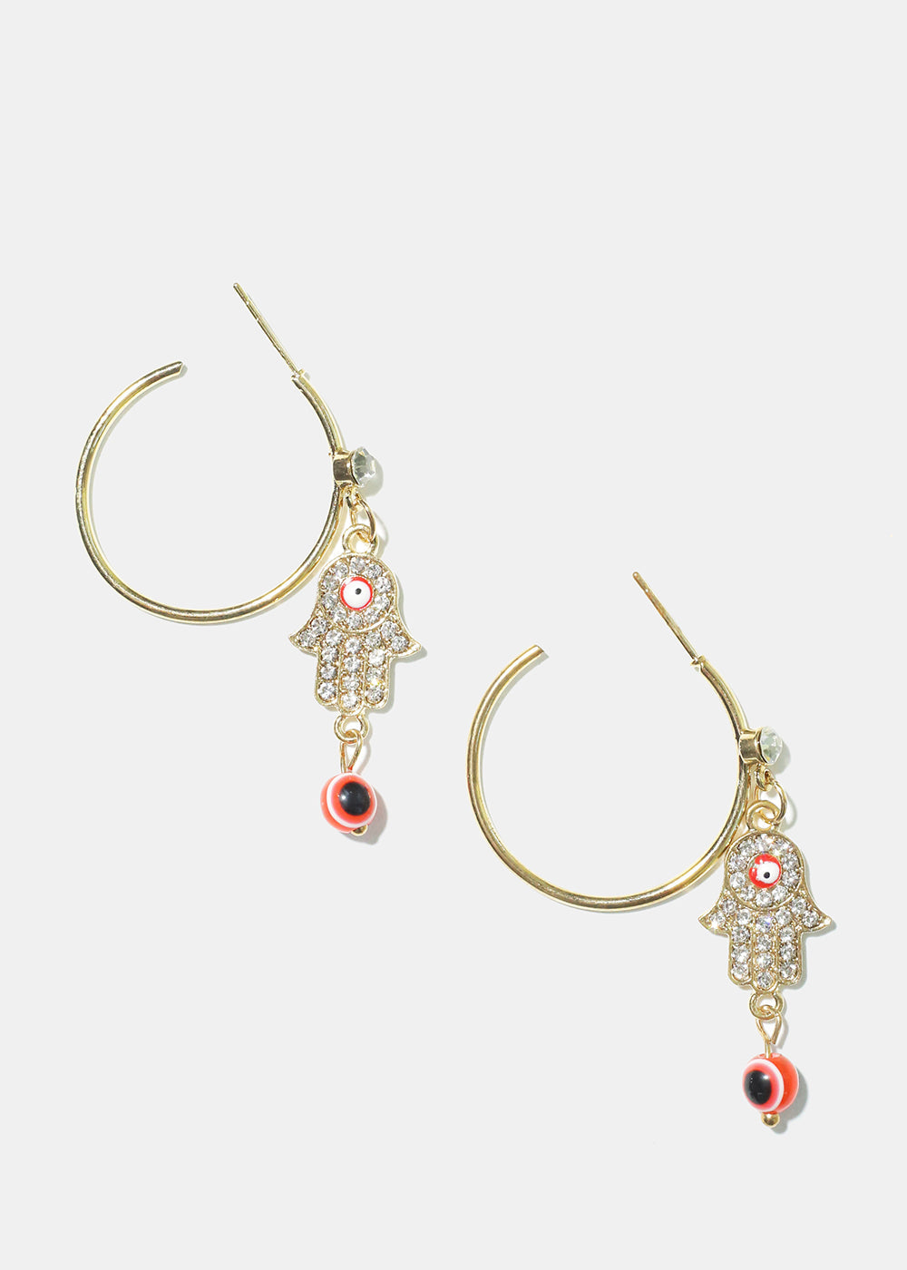 Hamsa Hand & Evil Eye Hoop Earrings