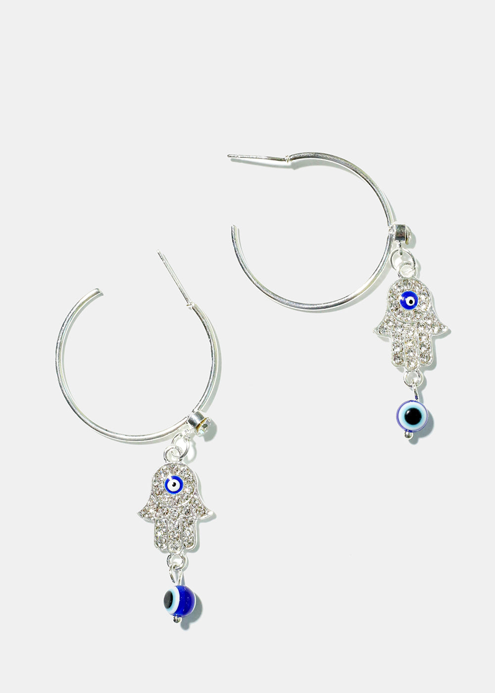 Hamsa Hand & Evil Eye Hoop Earrings