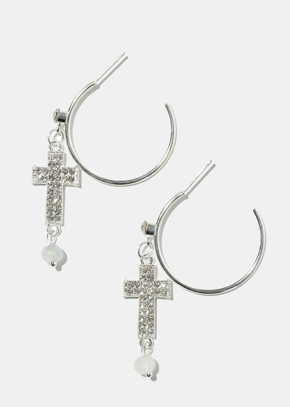 Rhinestone Cross Dangle Earrings