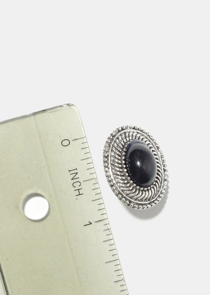 Marble Oval Clip On Earrings