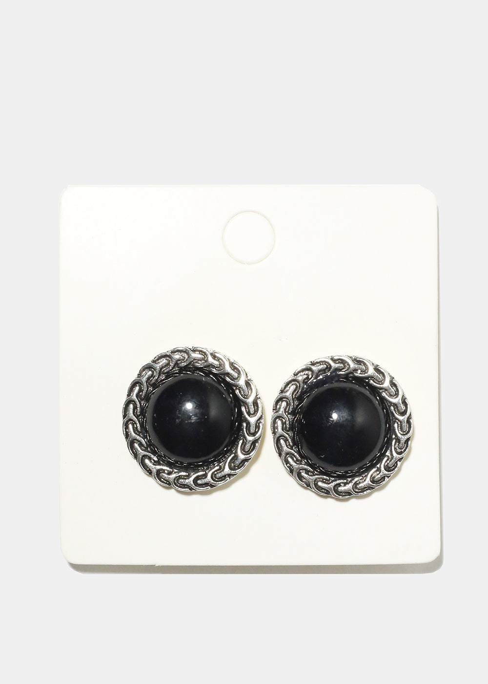 Marble Circle Clip Earrings