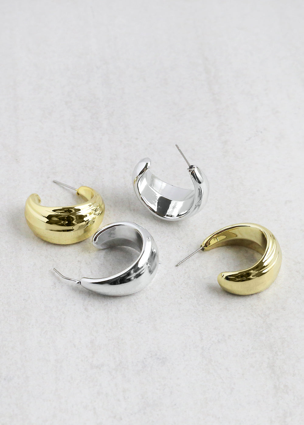 Thick Half Hoop Earrings