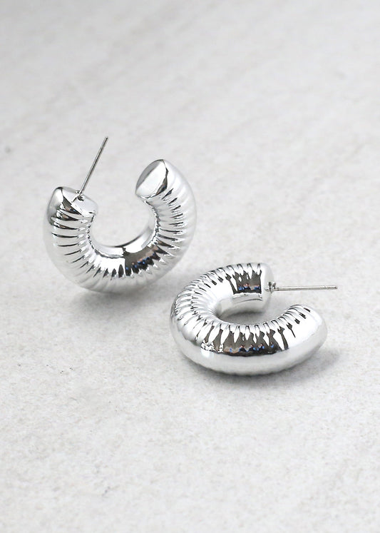 Thick Hoop Stud Earring