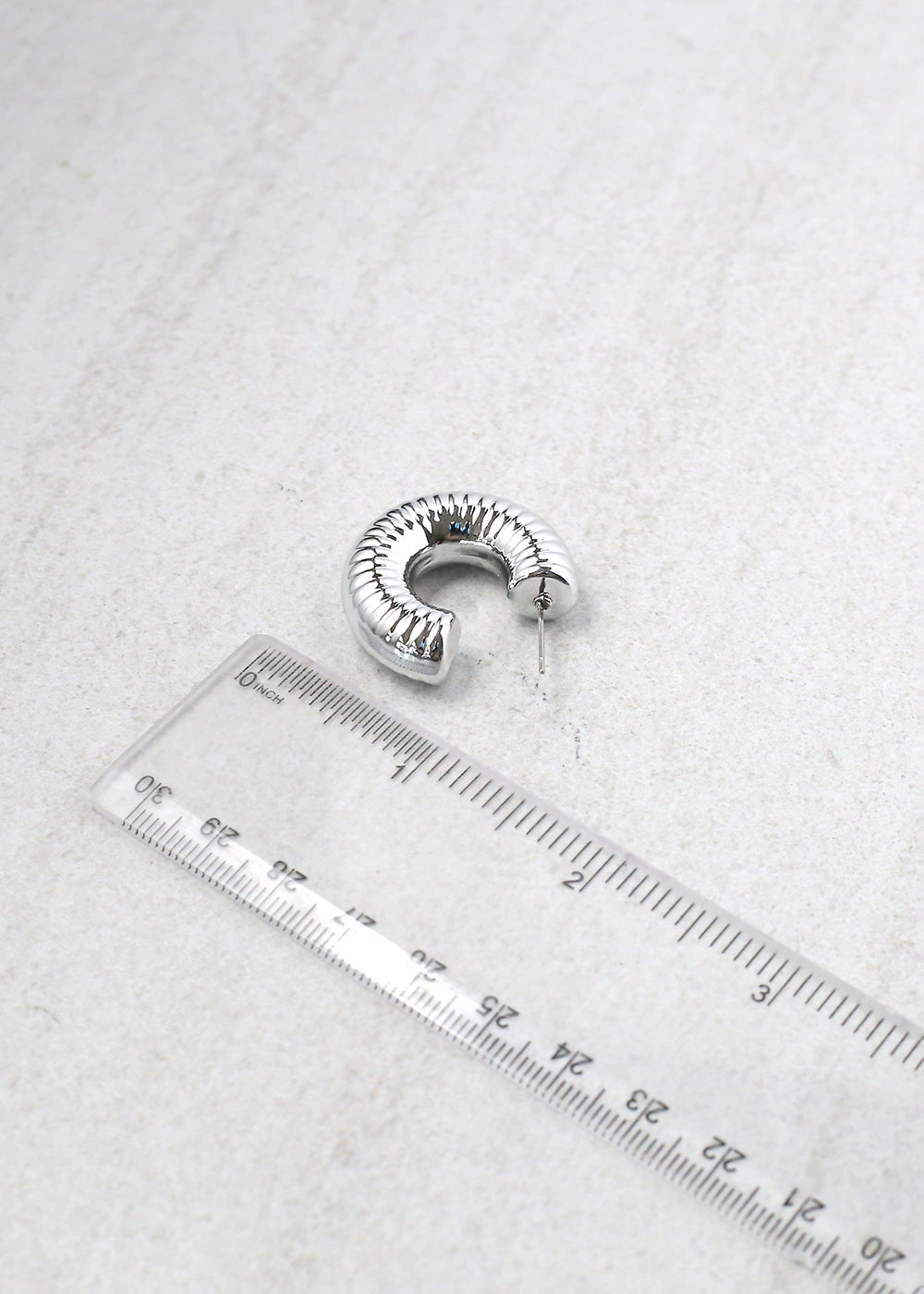 Thick Hoop Stud Earring