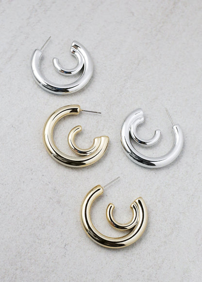 Double Crescent Hoop Earring