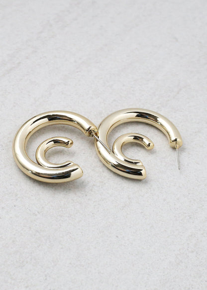 Double Crescent Hoop Earring