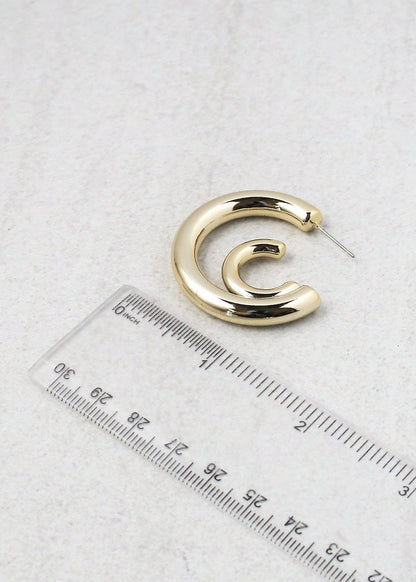 Double Crescent Hoop Earring