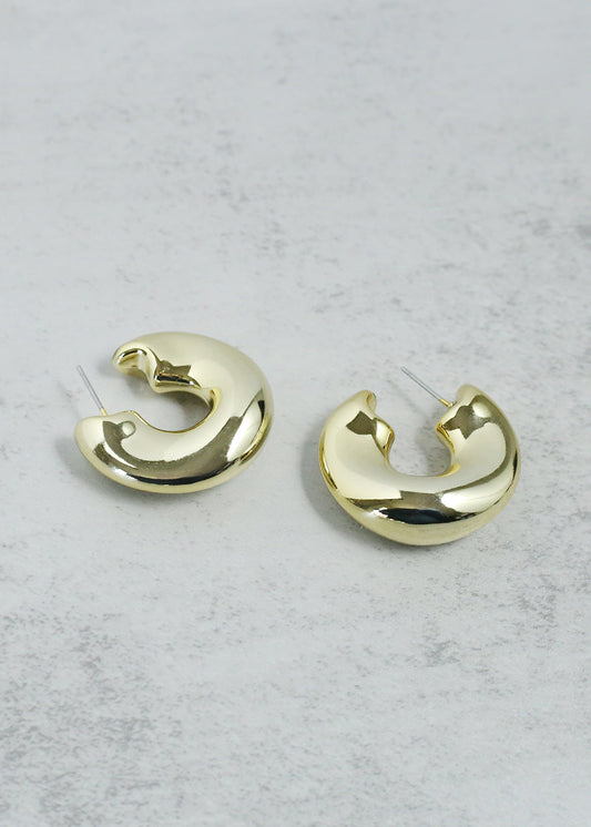 Open Wavy Hoop Earring
