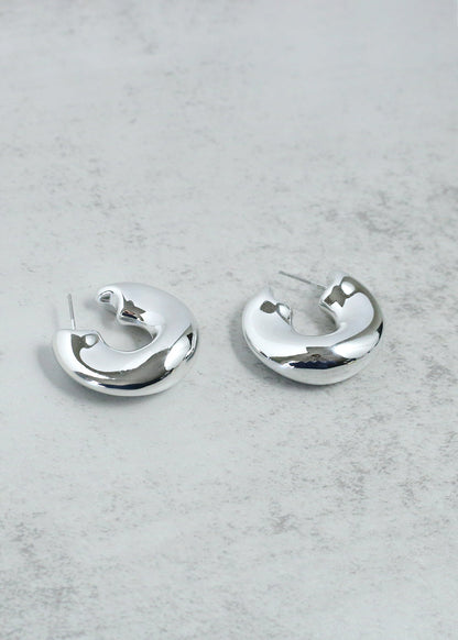 Open Wavy Hoop Earring